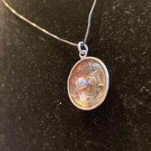 Silver 925 sombrero hat Pendant Necklace -